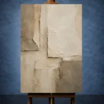 Charcoal Limestone Textured Plaster Wabi Sabi Wall Art Canvas Print - Image 2