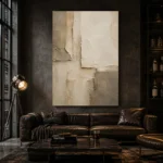 Charcoal Limestone Textured Plaster Wabi Sabi Wall Art Canvas Print - Image 4