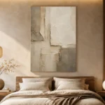 Charcoal Limestone Textured Plaster Wabi Sabi Wall Art Canvas Print - Image 6