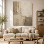 Charcoal Limestone Textured Plaster Wabi Sabi Wall Art Canvas Print - Image 7