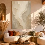 Organic Sandstone Textured Plaster Wabi Sabi Wall Art Canvas Print - Image 8