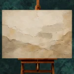 Ivory Aged Plaster Landscape Wabi Sabi Wall Art Canvas Print - Image 2