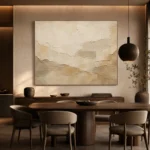 Ivory Aged Plaster Landscape Wabi Sabi Wall Art Canvas Print - Image 4