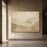 Ivory Aged Plaster Landscape Wabi Sabi Wall Art Canvas Print - Image 5