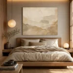 Ivory Aged Plaster Landscape Wabi Sabi Wall Art Canvas Print - Image 8