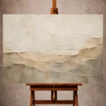 Limestone Wabi Sabi Wall Art print featuring abstract plaster relief and organic erosion textures for elegant interiors