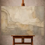 Stone Gray Wabi Sabi Wall Art print featuring aged Mediterranean plaster textures and faded architectural layers for elegant interiors