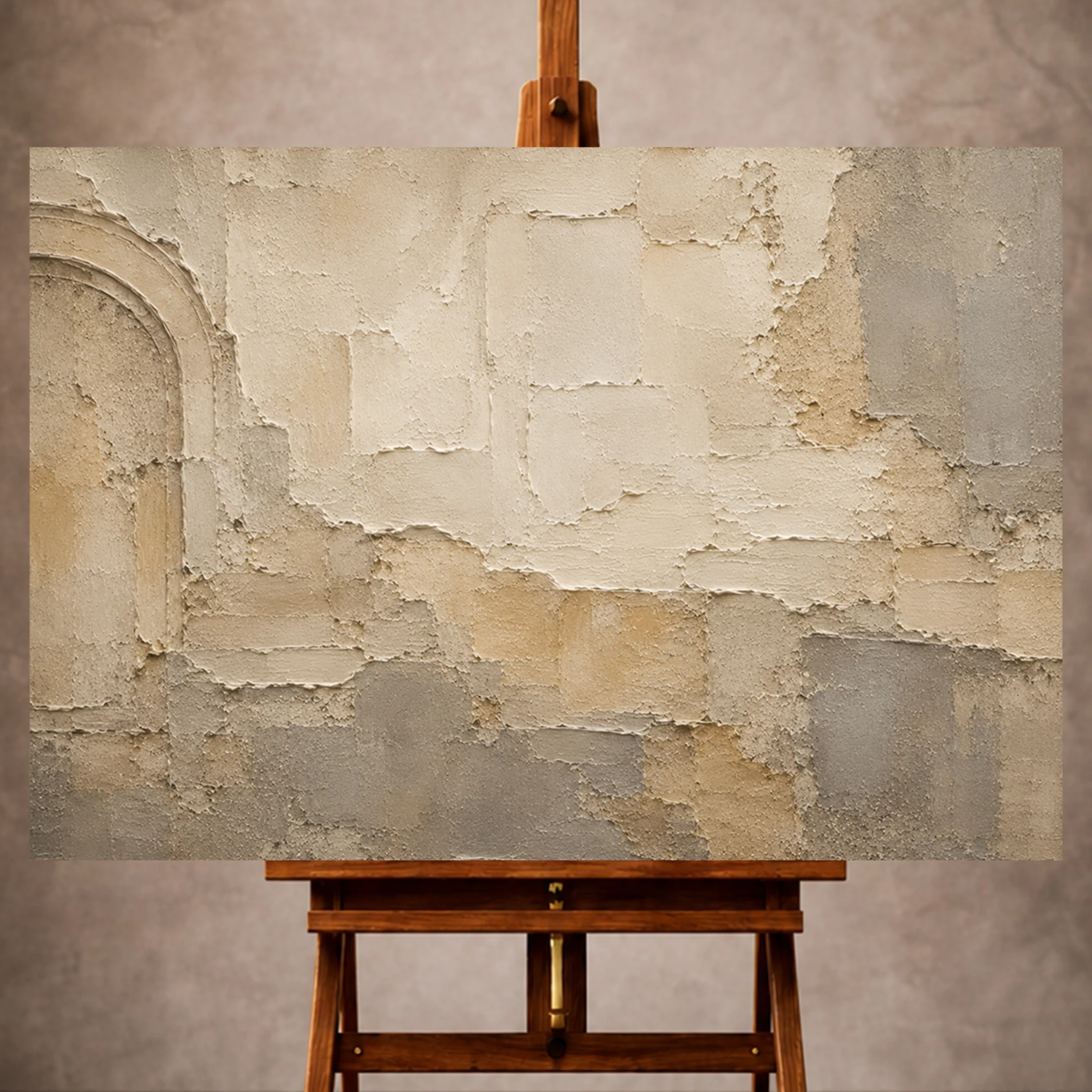Premium Wall Art Yatay Html Edition – WABISABI013 Image 1 Stone Gray Wabi Sabi Wall Art print featuring aged Mediterranean plaster textures and faded architectural layers for elegant interiors