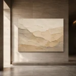 Ivory Organic Plaster Forms Wabi Sabi Wall Art Canvas Print - Image 5