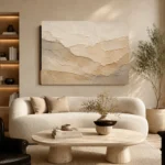 Ivory Organic Plaster Forms Wabi Sabi Wall Art Canvas Print - Image 6