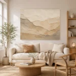 Ivory Organic Plaster Forms Wabi Sabi Wall Art Canvas Print - Image 7