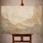 Ivory Wabi Sabi Wall Art print featuring layered mineral plaster surfaces and organic textured details for elegant interiors