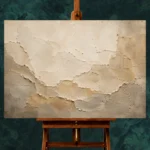 Mineral Sandstone Textured Plaster Wabi Sabi Wall Art Canvas Print - Image 2