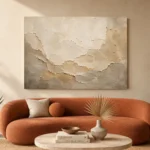 Mineral Sandstone Textured Plaster Wabi Sabi Wall Art Canvas Print - Image 3