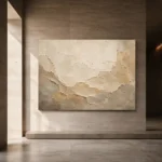 Mineral Sandstone Textured Plaster Wabi Sabi Wall Art Canvas Print - Image 5
