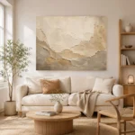Mineral Sandstone Textured Plaster Wabi Sabi Wall Art Canvas Print - Image 7