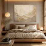 Mineral Sandstone Textured Plaster Wabi Sabi Wall Art Canvas Print - Image 8