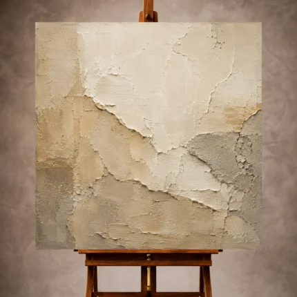 Ivory Wabi Sabi Wall Art print featuring aged plaster surfaces and organic mineral crack details for elegant interiors
