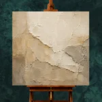 Ivory Aged Plaster Textured Wabi Sabi Wall Art Canvas Print - Image 2