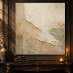 Ivory Aged Plaster Textured Wabi Sabi Wall Art Canvas Print - Image 4