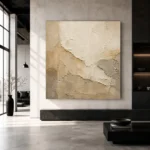 Ivory Aged Plaster Textured Wabi Sabi Wall Art Canvas Print - Image 5