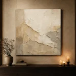 Ivory Aged Plaster Textured Wabi Sabi Wall Art Canvas Print - Image 7