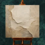 Limestone Sculptural Plaster Wabi Sabi Wall Art Canvas Print - Image 2