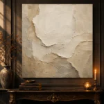 Limestone Sculptural Plaster Wabi Sabi Wall Art Canvas Print - Image 4