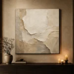 Limestone Sculptural Plaster Wabi Sabi Wall Art Canvas Print - Image 7
