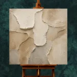 Layered Ivory Plaster Wabi Sabi Wall Art Canvas Print - Image 2