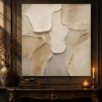 Layered Ivory Plaster Wabi Sabi Wall Art Canvas Print - Image 4