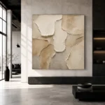 Layered Ivory Plaster Wabi Sabi Wall Art Canvas Print - Image 5