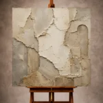 Ivory Wabi Sabi Wall Art print featuring ancient plaster fragments and worn architectural textures for elegant interiors