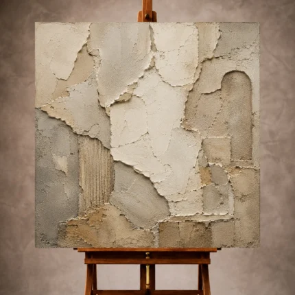 Ivory Wabi Sabi Wall Art print featuring ancient plaster fragments and worn architectural textures for elegant interiors