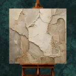 Ancient Ivory Plaster Fragments Wabi Sabi Wall Art Canvas Print - Image 2