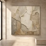 Ancient Ivory Plaster Fragments Wabi Sabi Wall Art Canvas Print - Image 3