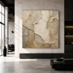 Ancient Ivory Plaster Fragments Wabi Sabi Wall Art Canvas Print - Image 5