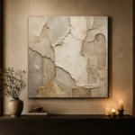 Ancient Ivory Plaster Fragments Wabi Sabi Wall Art Canvas Print - Image 7