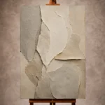 Gray Wabi Sabi Wall Art print featuring organic stone forms and layered mineral textures for elegant interiors