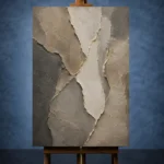 Charcoal Mineral Stone Abstract Wabi Sabi Wall Art Canvas Print - Image 2