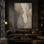 Charcoal Mineral Stone Abstract Wabi Sabi Wall Art Canvas Print - Image 4