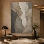 Charcoal Mineral Stone Abstract Wabi Sabi Wall Art Canvas Print - Image 5
