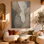 Charcoal Mineral Stone Abstract Wabi Sabi Wall Art Canvas Print - Image 8