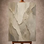 Ivory Wabi Sabi Wall Art print featuring ancient stone textures and organic erosion patterns for elegant interiors