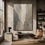 Sculptural Stone Layers Wabi Sabi Wall Art Canvas Print - Image 3