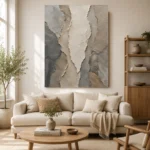 Sculptural Stone Layers Wabi Sabi Wall Art Canvas Print - Image 7