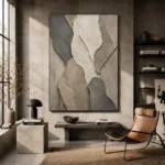 Slate Limestone Stone Abstract Wabi Sabi Wall Art Canvas Print - Image 3