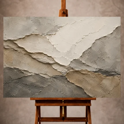 Ivory Wabi Sabi Wall Art print featuring aged stone formations and organic mineral textures for elegant interiors