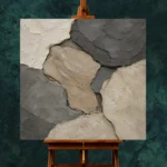 Neutral Stone Abstract Wabi Sabi Wall Art Canvas Print - Image 2