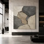 Neutral Stone Abstract Wabi Sabi Wall Art Canvas Print - Image 5
